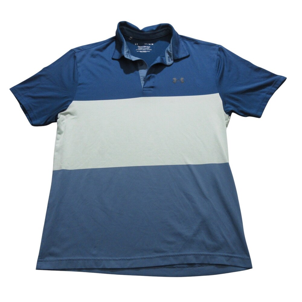 Under Armour Mens Polo Shirt M The‎ Playoff Polo Blue Colorblock